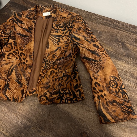 VINTAGE 80s/90s PRIANI PARIS ABSTRACT PRINT BLAZER JACKET SZ US 4 - Picture 6 of 12